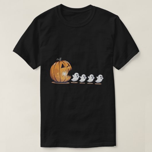 Halloween Pumpkin Chasing Ghost Png, Halloween  Tシャツ (デザイン正面)