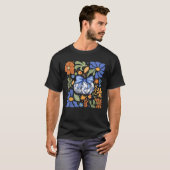 Halloween Pumpkin Chinoiserie Blue White Florals P Tシャツ (正面フル)