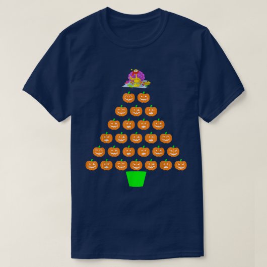 Halloween Pumpkin Christmas Tree Thanksgiving Turk Tシャツ (デザイン正面)