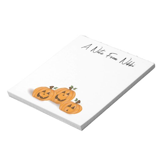 Halloween Pumpkin Cute Jack O'lanterns Whimsical  ノートパッド (回転)