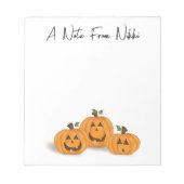 Halloween Pumpkin Cute Jack O'lanterns Whimsical  ノートパッド (正面)