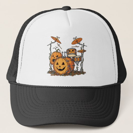 Halloween Pumpkin Drum Set キャップ (正面)