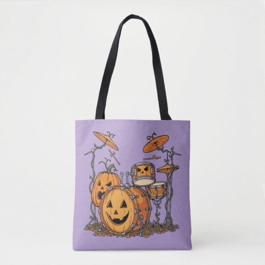 Halloween Pumpkin Drum Set トートバッグ (正面)