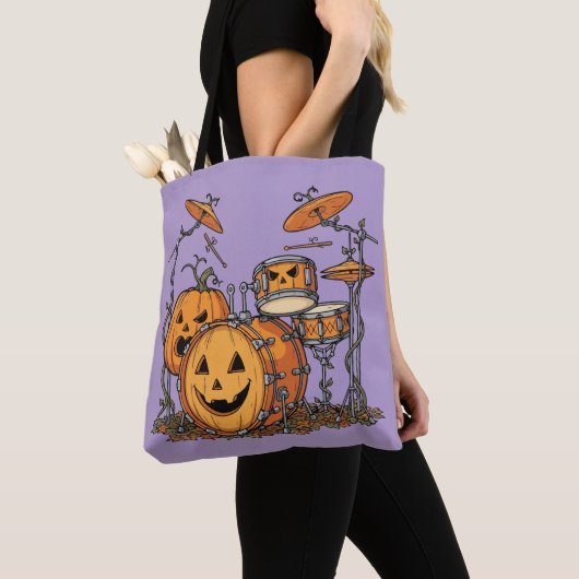Halloween Pumpkin Drum Set トートバッグ (クローズアップ)