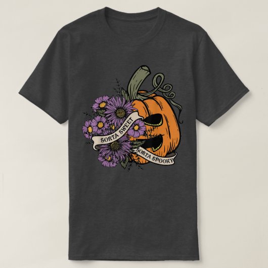 Halloween Pumpkin Fun Sorta Sweet Sorta Spooky Tシャツ (デザイン正面)