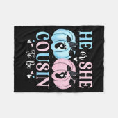 Halloween Pumpkin Gender Reveal He Or She Cousin T フリースブランケット (正面(横))