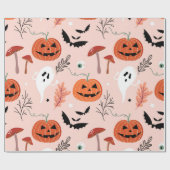 Halloween Pumpkin Ghost Autumn Wrapping Paper ラッピングペーパー (フラット)