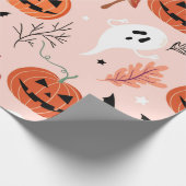 Halloween Pumpkin Ghost Autumn Wrapping Paper ラッピングペーパー (角)