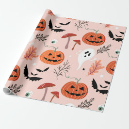 Halloween Pumpkin Ghost Autumn Wrapping Paper ラッピングペーパー