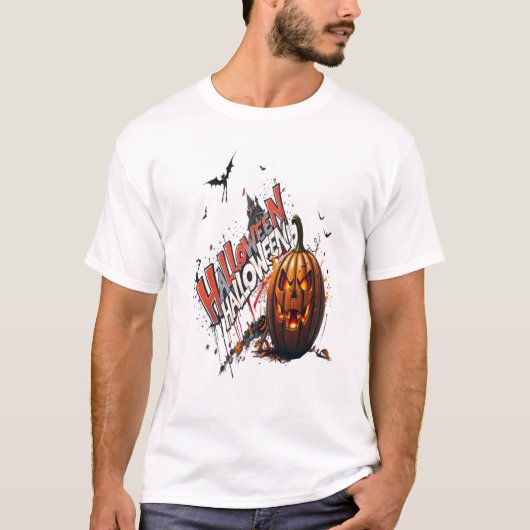 halloween pumpkin graffiti art tシャツ (正面)