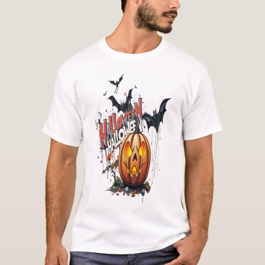 halloween pumpkin graffiti art tシャツ (正面)