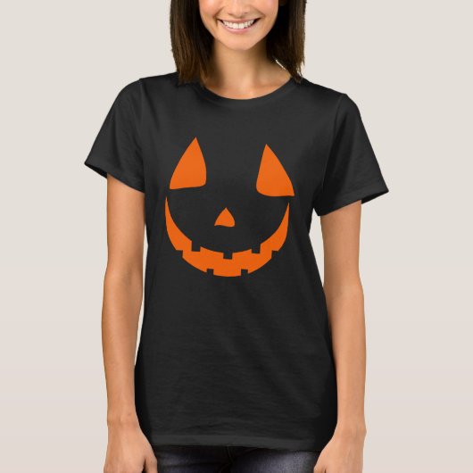 Halloween Pumpkin Happy Face 2021 Women Men Kids Tシャツ (正面)
