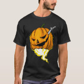 Halloween Pumpkin Horror Graphic T-Shirt  Tシャツ (正面)