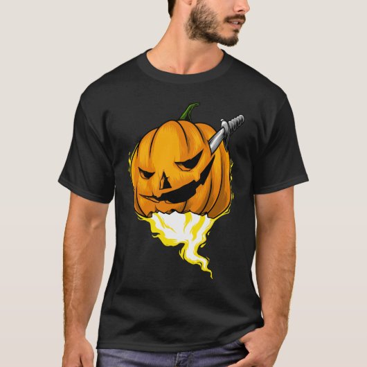 Halloween Pumpkin Horror Graphic T-Shirt  Tシャツ (正面)