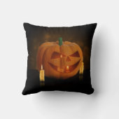 Halloween Pumpkin Lantern with Candles クッション (裏面)