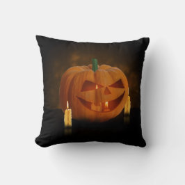 Halloween Pumpkin Lantern with Candles クッション