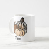 Halloween Pumpkin Mug | Cute Autumn Coffee Cup コーヒーマグカップ (正面左)