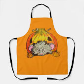 HALLOWEEN PUMPKIN ON TOP OF A MOUSE エプロン (正面)