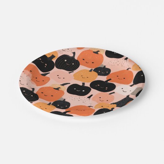 Halloween Pumpkin Patch ペーパープレート (アングル)