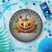 Halloween Pumpkin Patch Customizable ペーパープレート (パーティー)