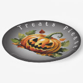 Halloween Pumpkin Patch Customizable ペーパープレート (アングル)
