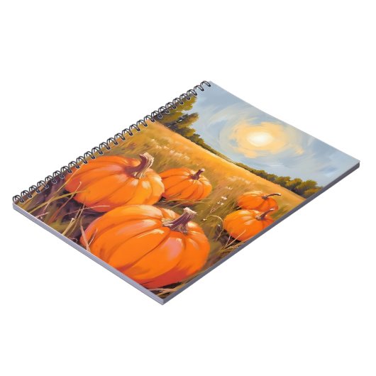 Halloween Pumpkin Patch Fall Autumn ノートブック (左側)