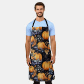 Halloween Pumpkin Pattern Apron エプロン (着用した状態)