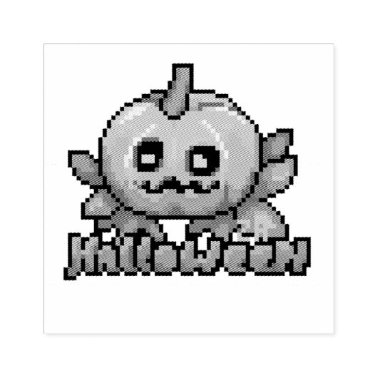 Halloween pumpkin, Pixel Art, Pixelart  ラバースタンプ (インプリント)