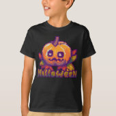Halloween pumpkin pixel art tシャツ (正面)