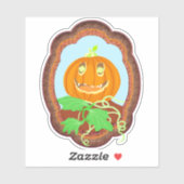 Halloween pumpkin smiling whimsical and spooky シール (シート)