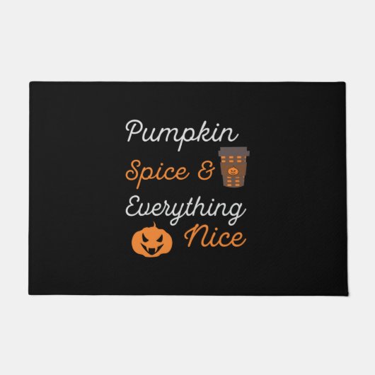 Halloween Pumpkin Spice and Everything Nice Xmas ドアマット (正面)