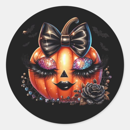 Halloween Pumpkin Stickers ラウンドシール (正面)