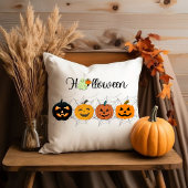 halloween pumpkin, white, Halloween gift クッション