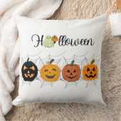 halloween pumpkin, white, Halloween gift クッション (ブランケット)