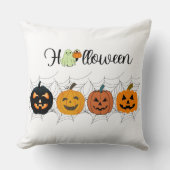 halloween pumpkin, white, Halloween gift クッション (正面)
