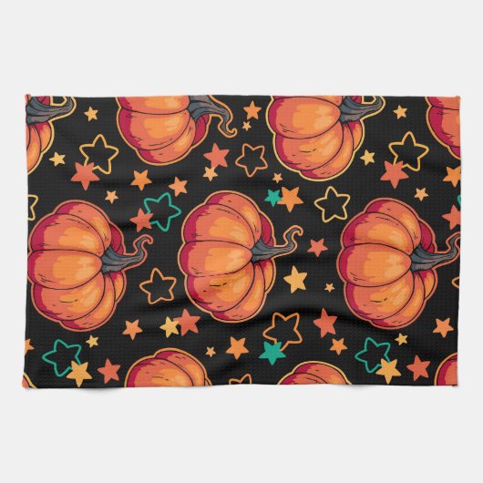 Halloween pumpkins キッチンタオル (横)