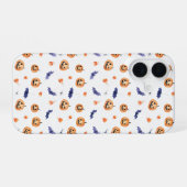 Halloween Pumpkins and Bats Pattern iPhone 16ケース (裏面横)