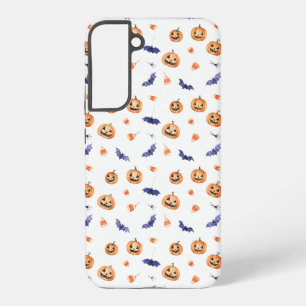 Halloween Pumpkins and Bats Pattern Samsung Galaxy S22+ケース