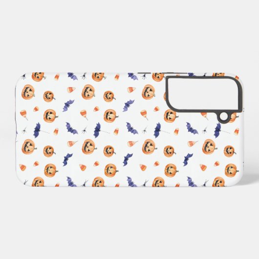 Halloween Pumpkins and Bats Pattern Samsung Galaxyケース (裏面横)