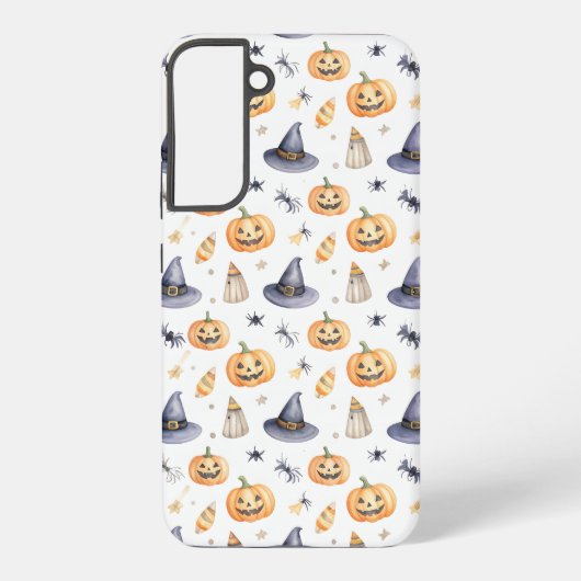 Halloween Pumpkins and Witch Hats Pattern Samsung Galaxyケース (裏面)