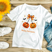 Halloween Pumpkins Coquette Aesthetic Orange Bow Tシャツ