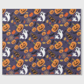 HALLOWEEN PUMPKINS GHOSTS AND BATS ラッピングペーパー (フラット)