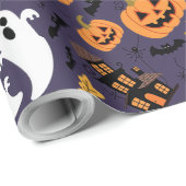 HALLOWEEN PUMPKINS GHOSTS AND BATS ラッピングペーパー (ロールコーナー)