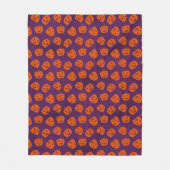 Halloween Pumpkins on Purple Background Pattern フリースブランケット (正面)