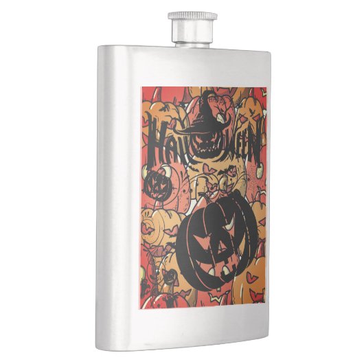 Halloween, Pumpkins Party,Black Pink フラスク (右)
