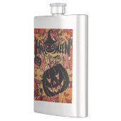 Halloween, Pumpkins Party,Black Pink フラスク (左)