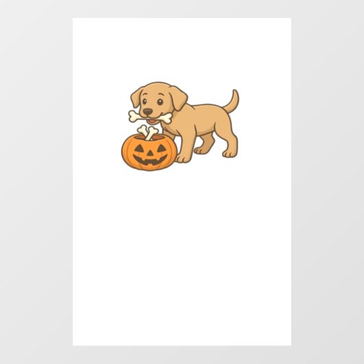 Halloween Pup with Bones and Pumpkin Pal Classic T ウィンドウサイン (シート)