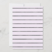 Halloween Purple Blonde Little Witch Birthday 招待状 (裏面)