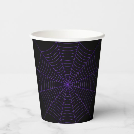 Halloween purple Spider web black 紙コップ (裏面)