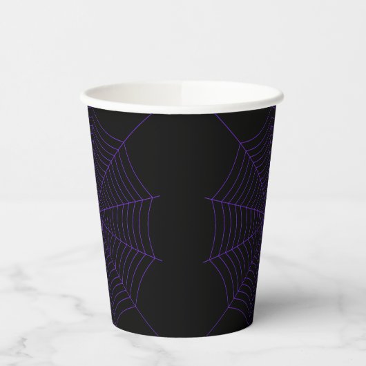 Halloween purple Spider web black 紙コップ (左)